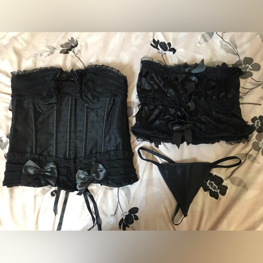 Black 3 Piece Corset Set